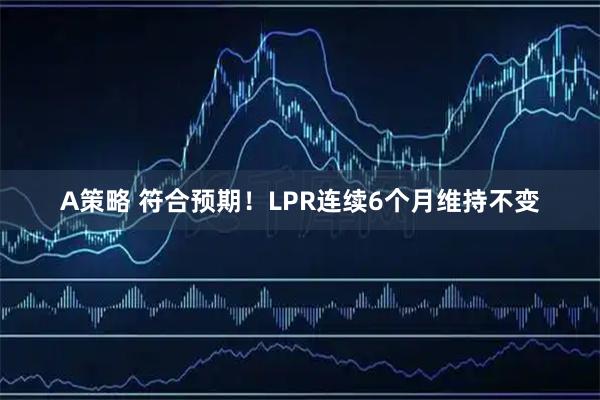 A策略 符合预期!LPR连续6个月维持不变